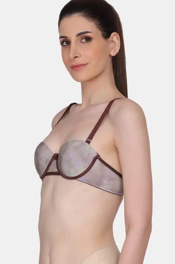 Buy Amour Secret Padded Wired Demi Coverage Push Up Bra - Nude at Rs.660  online