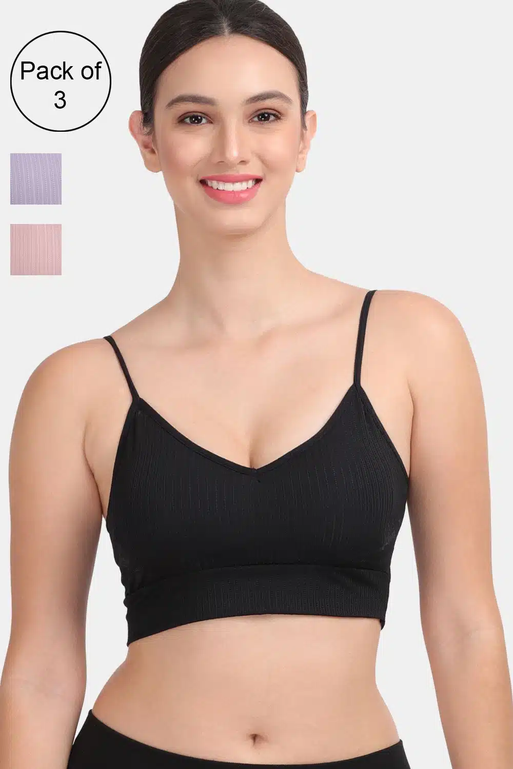 Pack of 2 Combed Cotton Non-Wired Secret Support Bra with Detachable Strap